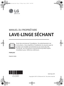 Mode d’emploi LG F864V51WRA Lave-linge séchant