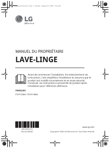 Mode d’emploi LG F51P12WH Lave-linge