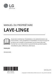 Mode d’emploi LG F854M20WR Lave-linge