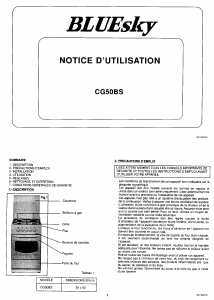 Mode d’emploi Bluesky CG 50 BS Cuisinière