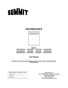 Manual Summit DW243B Dishwasher