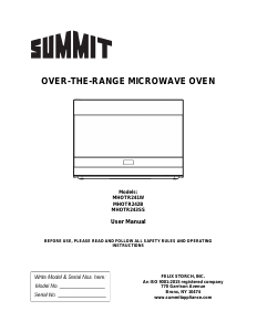 Manual Summit MHOTR243SS Microwave