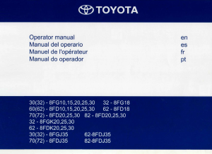 Manual de uso Toyota 62-8FGK30 Carretilla elevadora