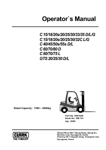 Manual Clark C20sCL Forklift Truck