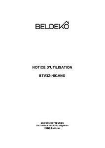 Mode d’emploi Beldeko BTV3Z-H01VNO Table de cuisson