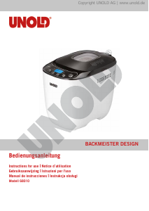 Handleiding Unold 68010 Backmeister Design Broodbakmachine