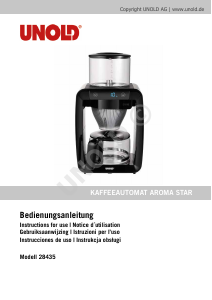 Manuale Unold 28435 Aroma Star Macchina da caffè