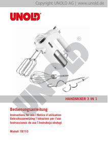 Bedienungsanleitung Unold 78710 Handmixer