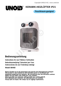 Manual Unold 86460 Heater