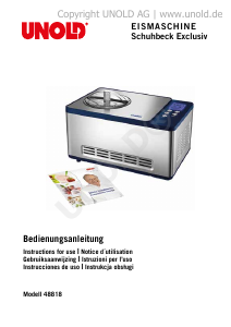 Bedienungsanleitung Unold 48818 Exclusiv Eismaschine