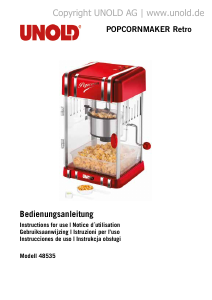 Manuale Unold 48535 Retro Macchina per popcorn