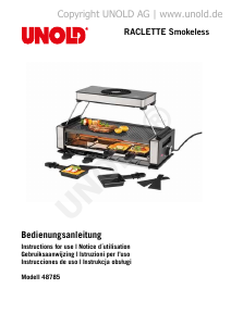 Manuale Unold 48785 Smokeless Raclette grill