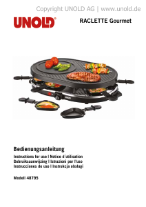 Manual de uso Unold 48795 Gourmet Raclette grill