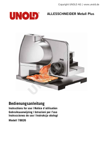 Manual Unold 78826 Metall Plus Slicing Machine