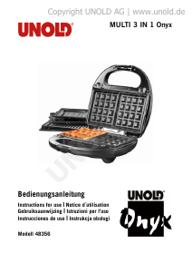 Manuale Unold 48356 Onyx Macchina per waffle