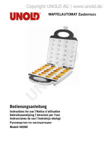 Bedienungsanleitung Unold 48360 Waffeleisen