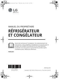 Mode d’emploi LG GSLV70PZTF Réfrigérateur combiné