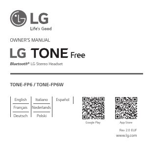 Manual LG TONE-FP6W Headphone