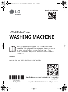 Manual LG F4V709WTSA Washing Machine
