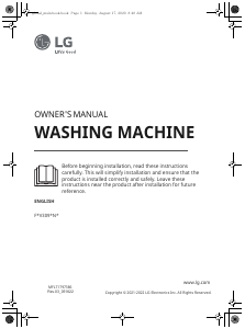 Manual LG FCV309WNE Washing Machine