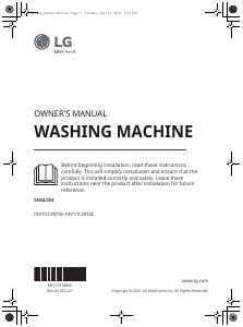Handleiding LG F4V1012BTSE Wasmachine