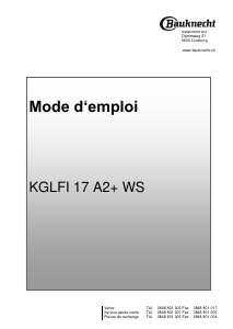 Mode d’emploi Bauknecht KGLFI 17 A2+ WS Réfrigérateur combiné