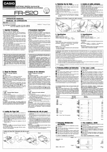 Manual de uso Casio FR-520 Calculadora con impresoras