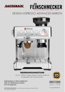 Manual Gastroback 42624 Advanced Barista Espresso Machine