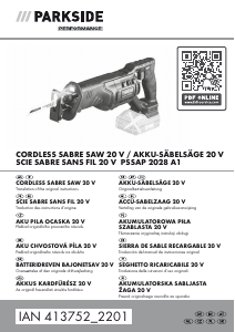 Mode d’emploi Parkside IAN 413752 Scie sabre