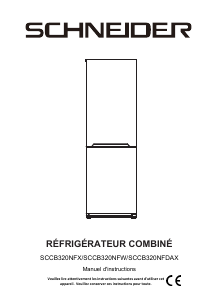 Mode d’emploi Schneider SCCB320NFW Réfrigérateur combiné