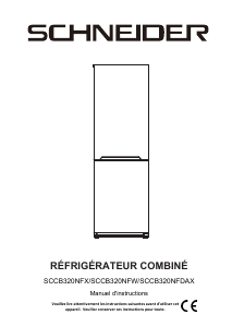 Mode d’emploi Schneider SCCB320NFDAX Réfrigérateur combiné