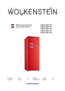 Bedienungsanleitung Wolkenstein GK212.4RT SP Kühl-gefrierkombination