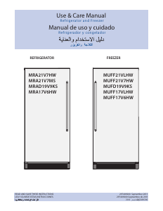 Manual de uso Frigidaire MRA21V7HW Refrigerador