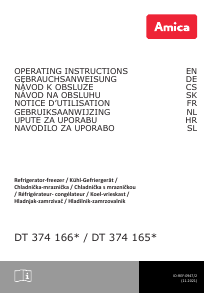 Handleiding Amica DT 374 166 E Koel-vries combinatie