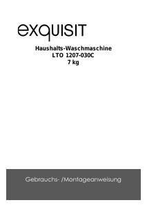Bedienungsanleitung Exquisit LTO 1207-030C Waschmaschine