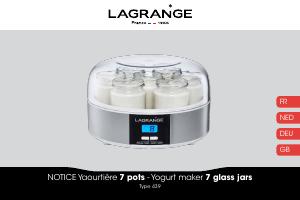 Handleiding Lagrange 439101 Yoghurtmaker