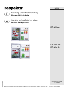 Manual Respekta KS88.0 Refrigerator