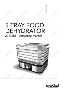 Manual VonShef 2013381 Food Dehydrator