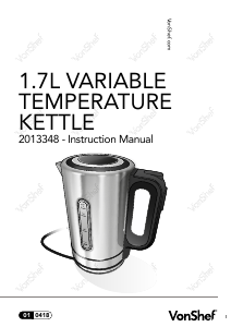 Manual VonShef 2013348 Kettle