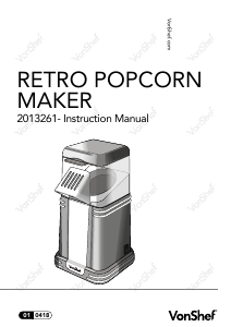 Manual VonShef 2013261 Popcorn Machine