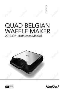 Manual VonShef 2013307 Waffle Maker