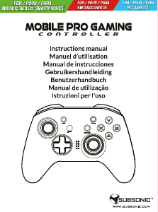 Bedienungsanleitung Subsonic SA5558 Mobile Pro Controller