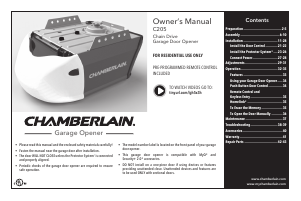 Handleiding Chamberlain C205 Garagedeuropener