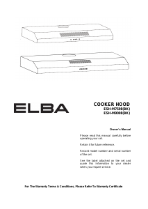 Handleiding Elba ESH-M9098(BK) Afzuigkap