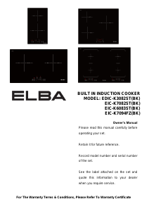 Manual Elba EIC-K7094FZ(BK) Hob