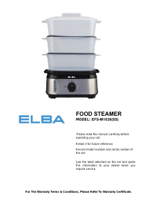 Manual Elba EFS-M1038(SS) Steam Cooker