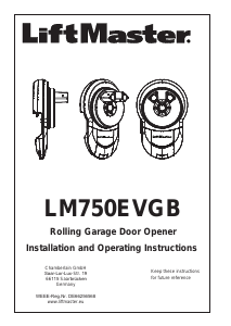 Manual LiftMaster LM750EVGB Garage Door Opener