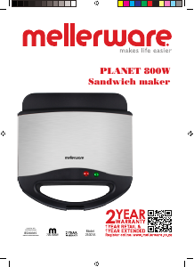 Manual de uso Mellerware 25301A Planet Grill de contacto