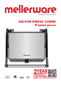 Manual de uso Mellerware 28560A Grand Press Grill de contacto