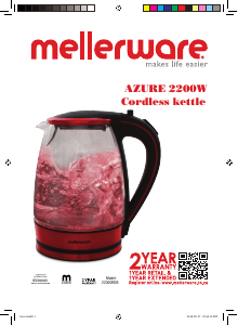 Mode d’emploi Mellerware 22300RDB Azure Bouilloire